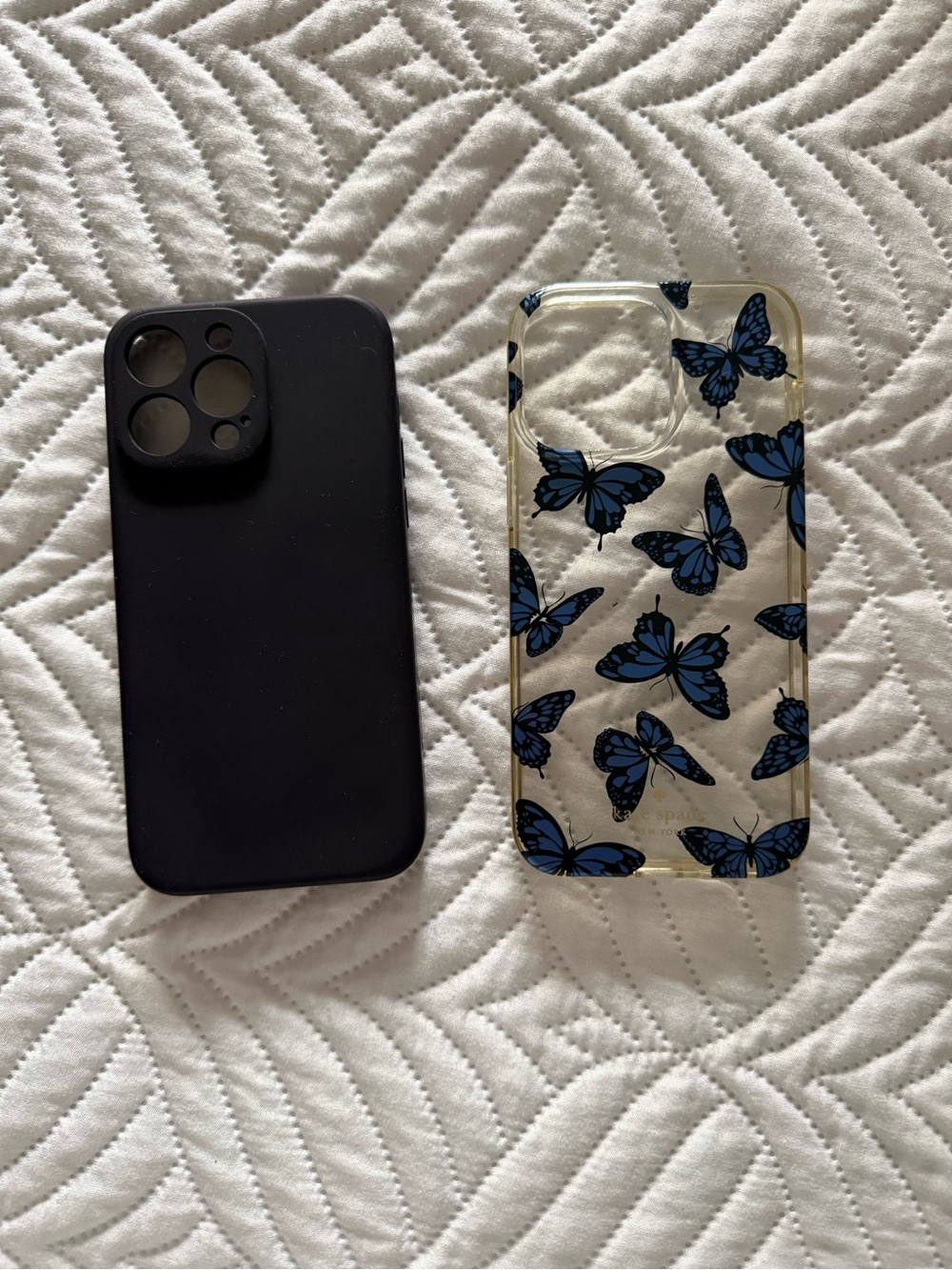 Steve Madden Black Silicone Case and Clear Case with Blue Butterfly Print